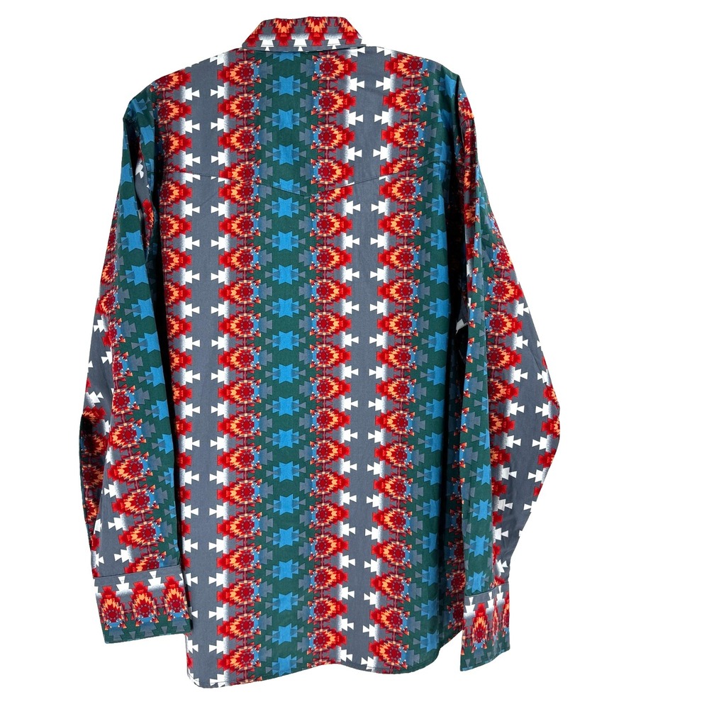 Wrangler Men's Checotah Southwestern Pearl Snap Shirt XL Western Cowboy NEW - Picture 3 of 12
